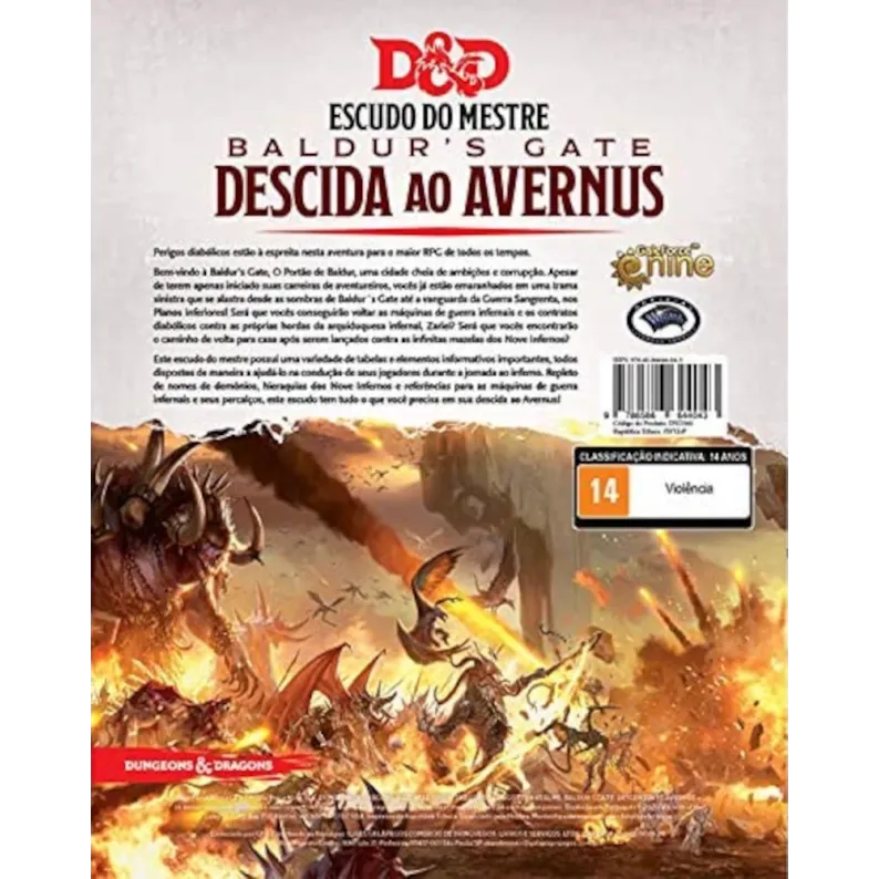 DnD 5.0 Descida ao Avernus Escudo do Mestre - Galápagos Jogos