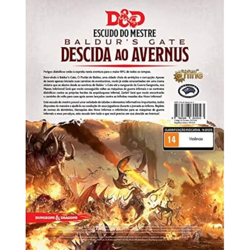 D&D 5.0 Descida ao Avernus Escudo do Mestre - Galápagos Jogos