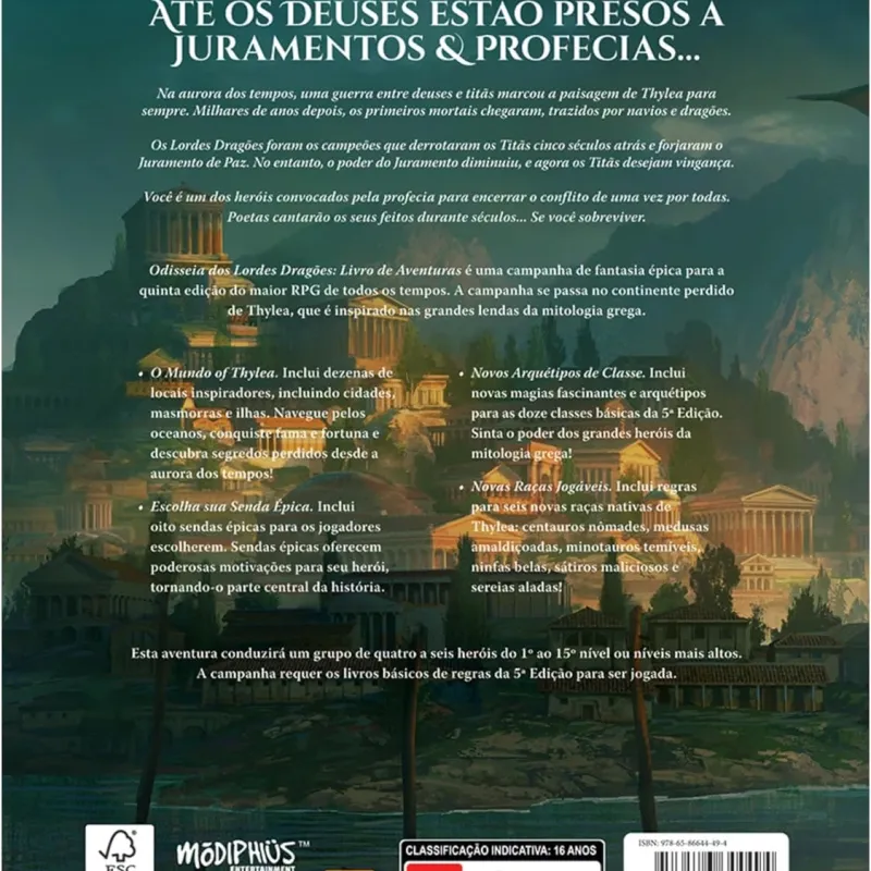 D&D 5.0 Odisseia dos Lordes Dragões 5e: Livro de Aventuras - Galápagos Jogos