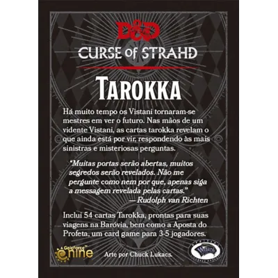 D&D A Maldição de Strahd Tarokka Deck