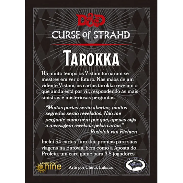 D&D A Maldição de Strahd Tarokka Deck