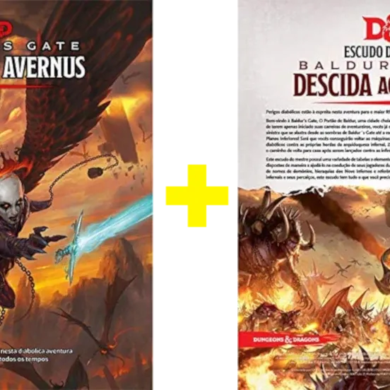 DnD 5.0 Kit Descida ao Avernus + Escudo - Galápagos Jogos