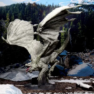 D&D: Icons of the Realms - White Adult Dragon Premium Figure