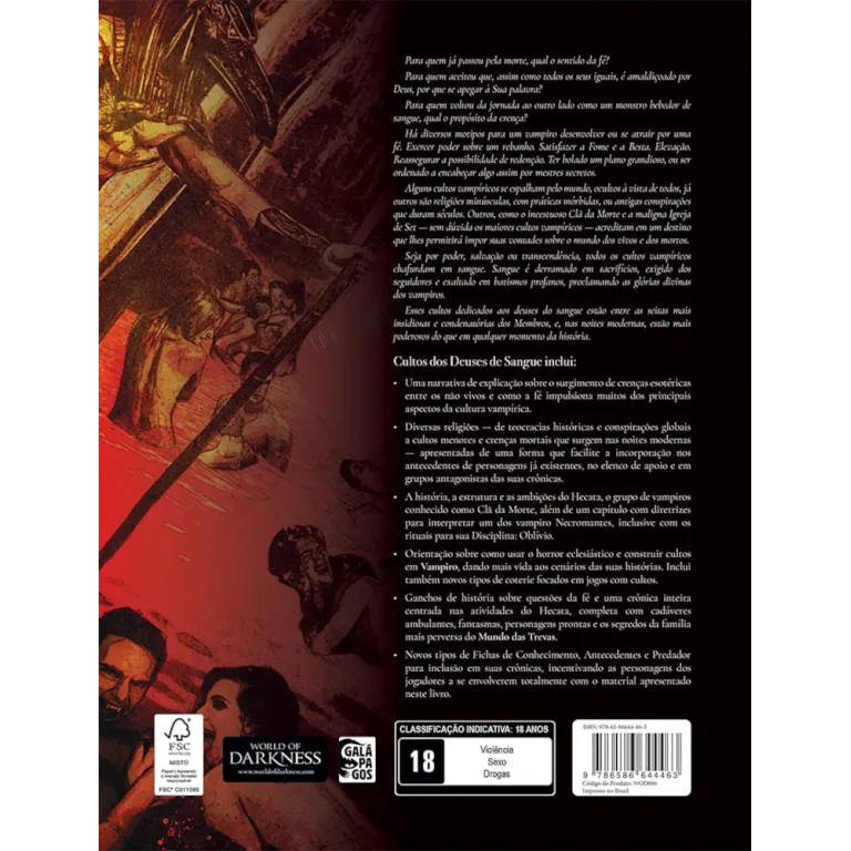 Vampiro: A Máscara - Cultos dos Deuses de Sangue (Suplemento) - Galápagos Jogos