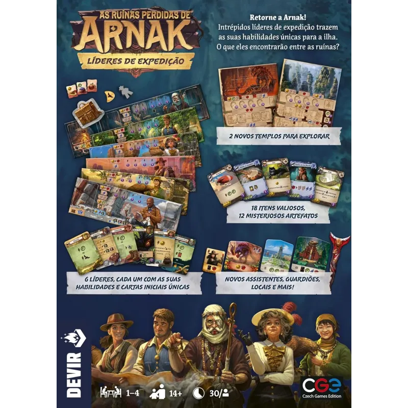 Ruínas Perdidas de Arnak, As: Líderes da Expedição (Expansão) - Devir Jogos Ruínas Perdidas de Arnak, As: Líderes da Expedição (Expansão) - Devir Jogos