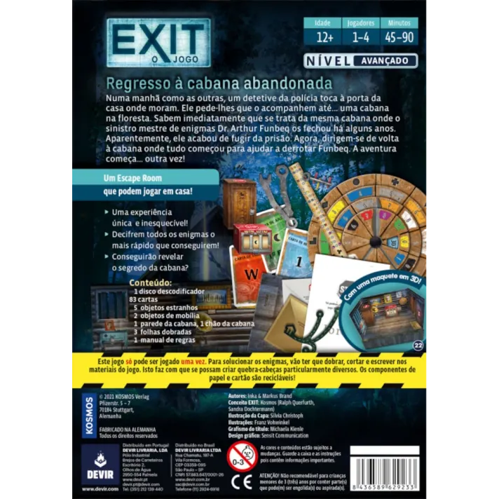 Exit: Regresso à Cabana Abandonada - Devir Jogos