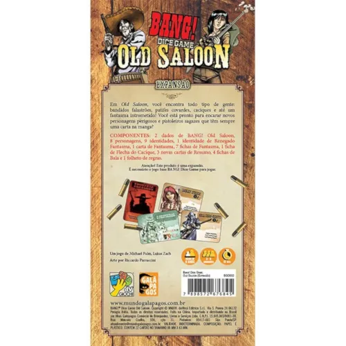 Bang! Dice Game Expansão: Old Saloon - Galápagos Jogos Bang! Dice Game Expansão: Old Saloon - Galápagos Jogos