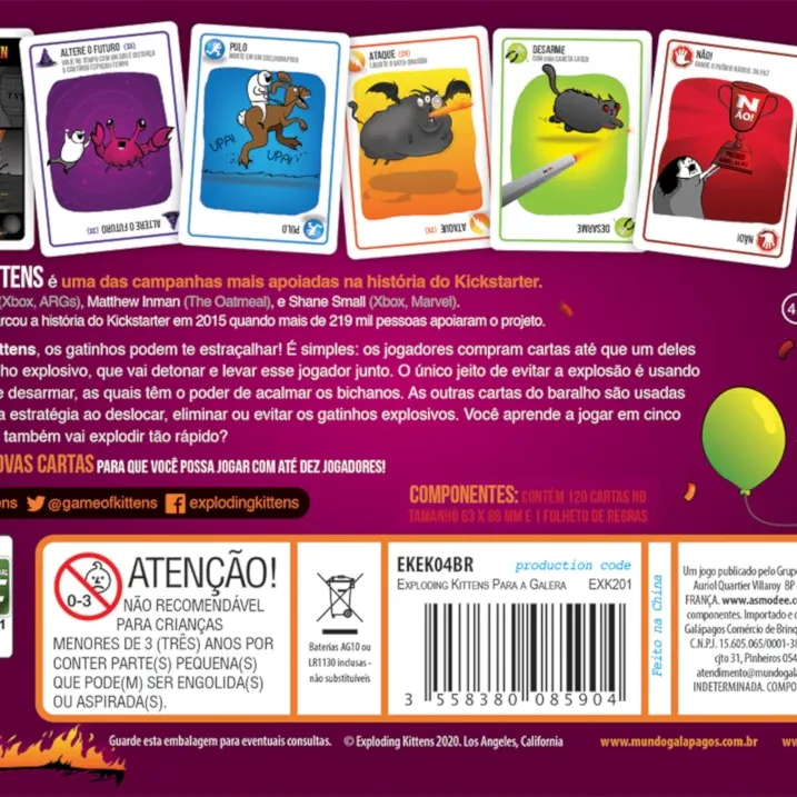 Exploding Kittens: Para a Galera - Galápagos Jogos Exploding Kittens: Para a Galera - Galápagos Jogos
