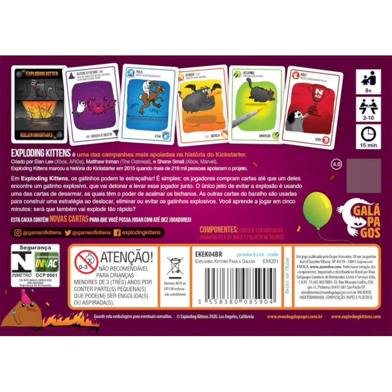 Exploding Kittens: Para a Galera - Galápagos Jogos Exploding Kittens: Para a Galera - Galápagos Jogos