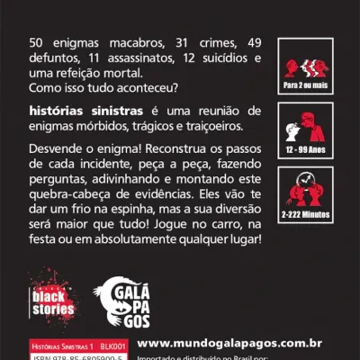 Histórias Sinistras - Galápagos Jogos Histórias Sinistras - Galápagos Jogos
