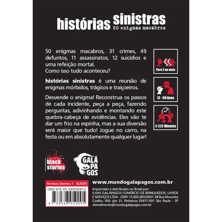 Histórias Sinistras - Galápagos Jogos Histórias Sinistras - Galápagos Jogos