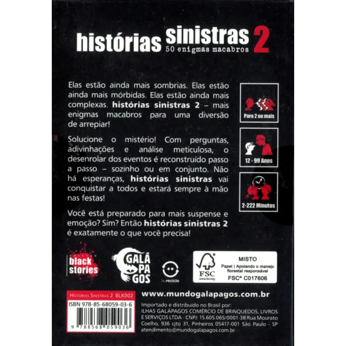 Histórias Sinistras 2 - Galápagos Jogos