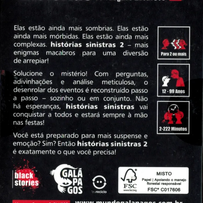Histórias Sinistras 2 - Galápagos Jogos Histórias Sinistras 2 - Galápagos Jogos