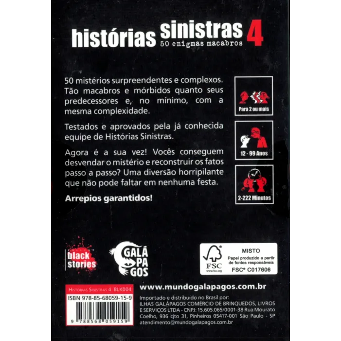 Black Stories 4 (Histórias Sinistras) - Galápagos Jogos