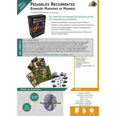 Mansions of Madness Pesadelos Recorrentes (Expansão) - Galápagos Jogos