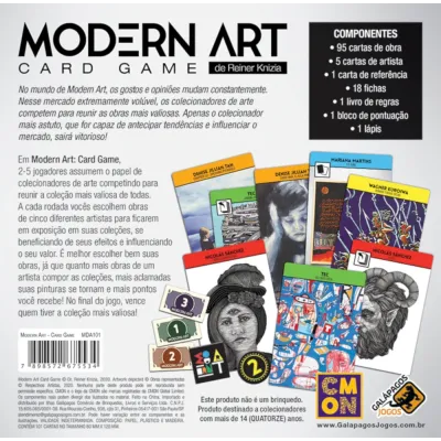 Modern Art Card Game - Galápagos Jogos