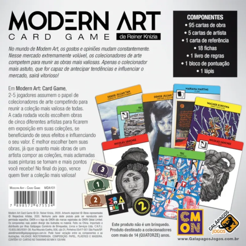 Modern Art Card Game - Galápagos Jogos
