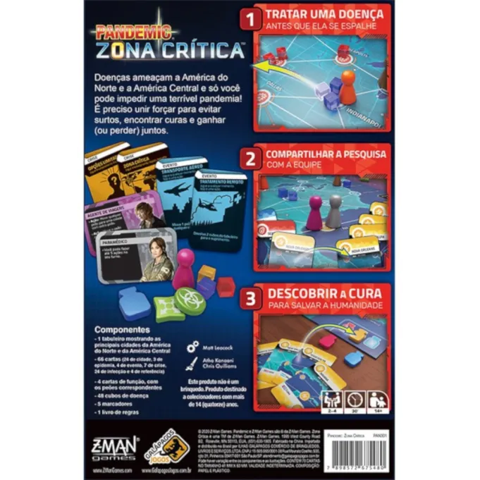 Pandemic - Zona Crítica - Galápagos Jogos