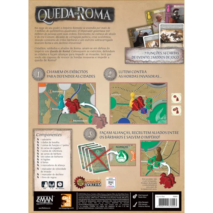 Pandemic Queda de Roma - Galápagos Jogos