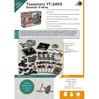Star Wars X-Wing - Pacote de Expansão: Transporte YT-2400 - Galápagos Jogos Star Wars X-Wing - Pacote de Expansão: Transporte YT-2400 - Galápagos Jogos