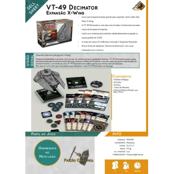 Star Wars X-Wing - Pacote de Expansão: VT-49 Decimator - Galápagos Jogos Star Wars X-Wing - Pacote de Expansão: VT-49 Decimator - Galápagos Jogos