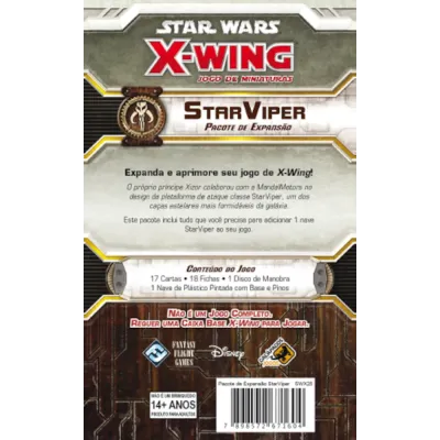 Star Wars X-Wing - Pacote de Expansão: Star Viper - Galápagos Jogos