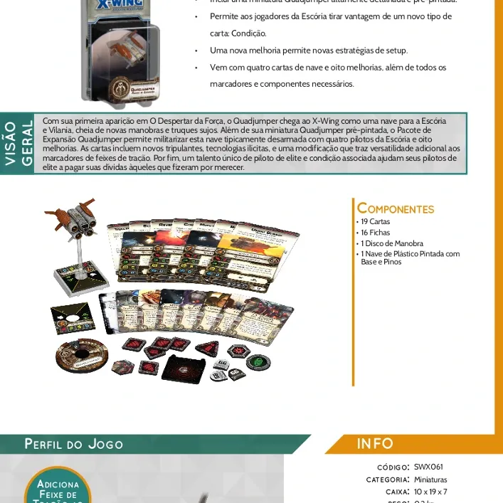 Star Wars X-Wing - Pacote de Expansão: Quadjumper - Galápagos Jogos