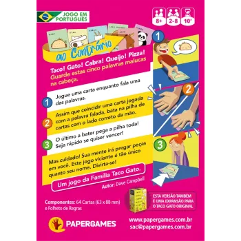 Taco Gato Cabra Queijo Pizza: ao Contrário - Papergames