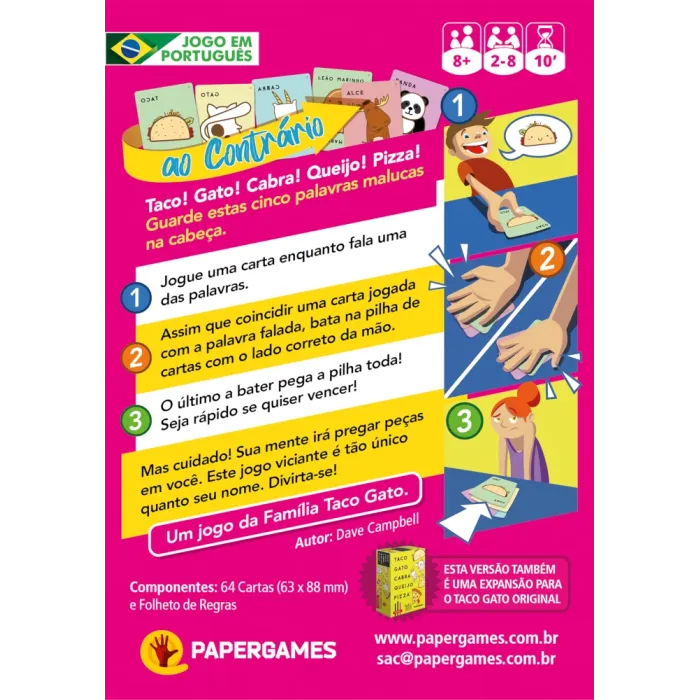 Taco Gato Cabra Queijo Pizza: ao Contrário - Papergames
